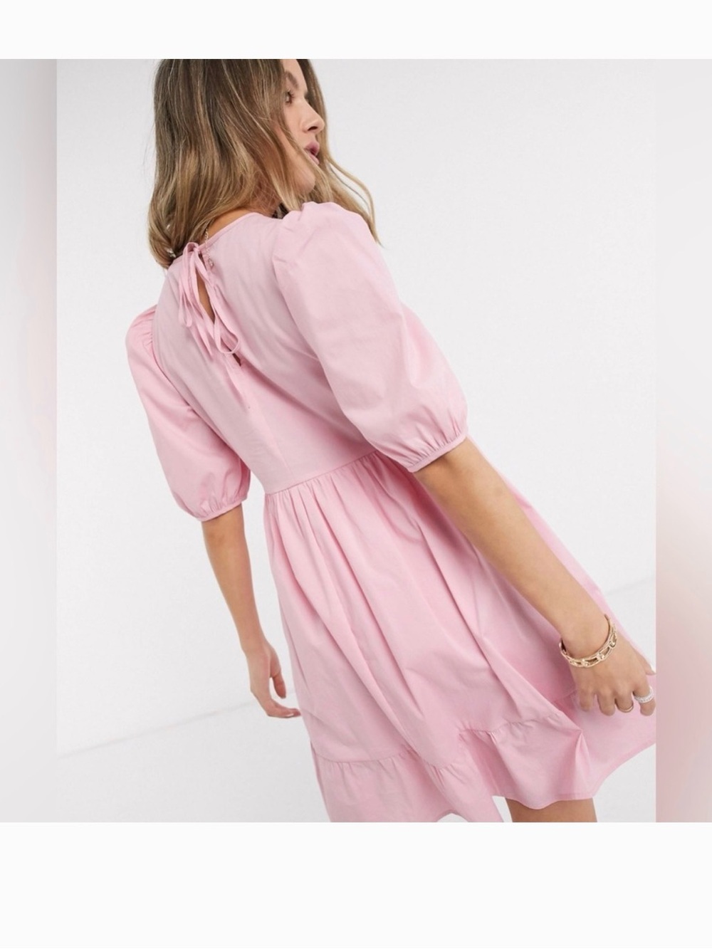 ASOS Mini Poplin Smock Dress in Light Pink - Picture 5 of 7
